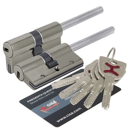 Механизм цилиндровый Cisa AP-4 S 30*30Ш кл/шток (никель)
