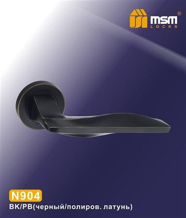 Ручки раздельные MSM N904 BK/PB (Черный / Полированная латунь) на круглом основании