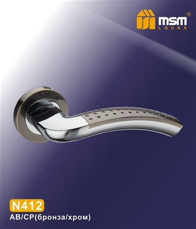 Ручки раздельные MSM N412 AB/CP (Бронза/Хром) на круглом основании