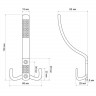 StahlBuro 212 A BL матовый черный ЕВРОПАКЕТ крючок-вешалка  