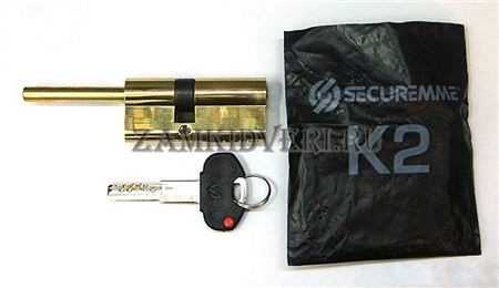 Механизм цилиндровый Securemme K2 80 мм (50*30) кл/шток (латунь)