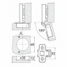 StahlBuro 1109 Clip-On 1шт., хром.Петля мебельная накладная с доводчиком (50)  