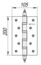 Петля универсальная Fuaro (Фуаро) 4BB/E 200*105*3 WAB (мат.бронза)