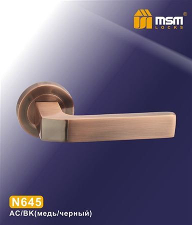 Ручки раздельные MSM N645 AС/BK (Медь/Черный) на круглом основании
