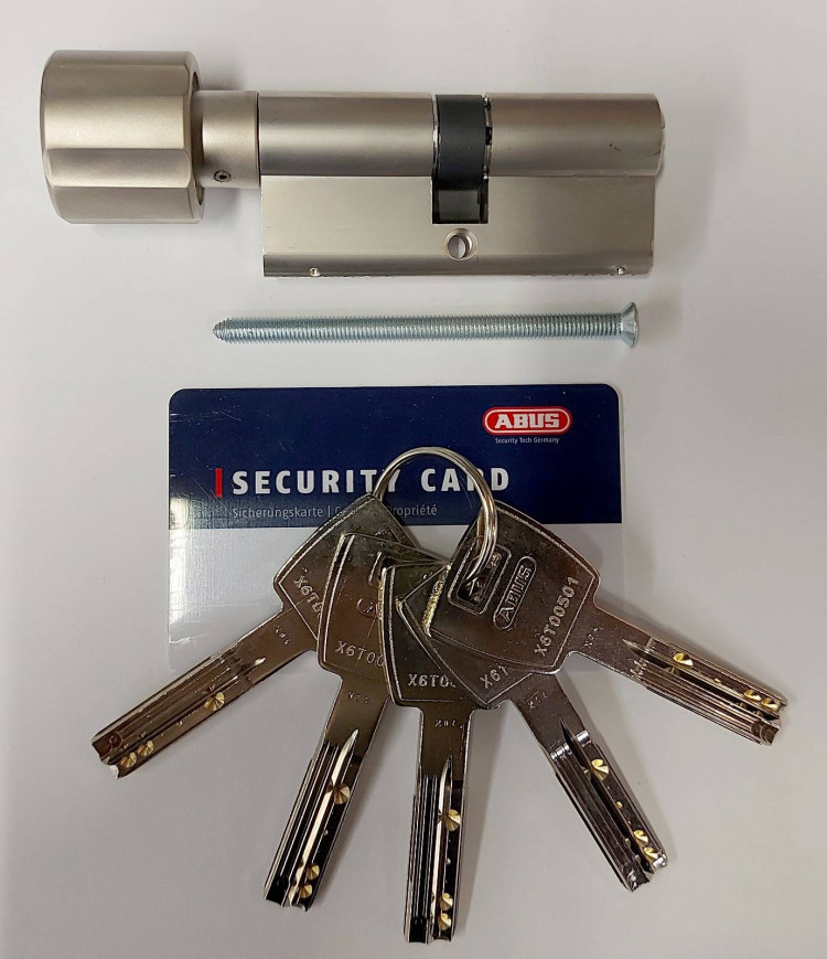 Механизм цилиндровый Abus X6 (Абус) 110 мм (50*60) никель, кл/вертушка