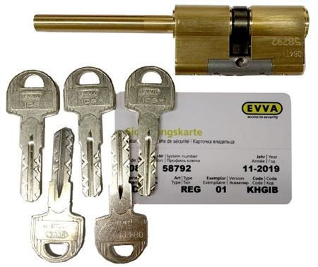 Механизм цилиндровый Evva (Эффа) ICS  77мм (31*46) кл/шток (латунь)