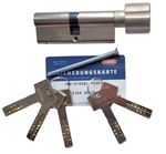 Механизм цилиндровый Abus X12R (Абус) 85 мм (55*30) никель, кл/вертушка
