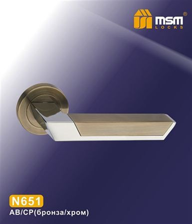 Ручки раздельные MSM N651 AB/CP (Бронза/Хром) на круглом основании