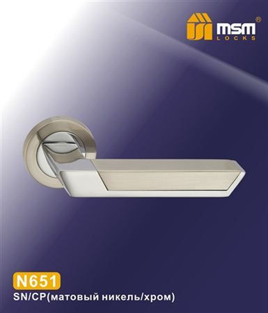 Ручки раздельные MSM N651 SN/CP (Матовый никель/Хром) на круглом основании